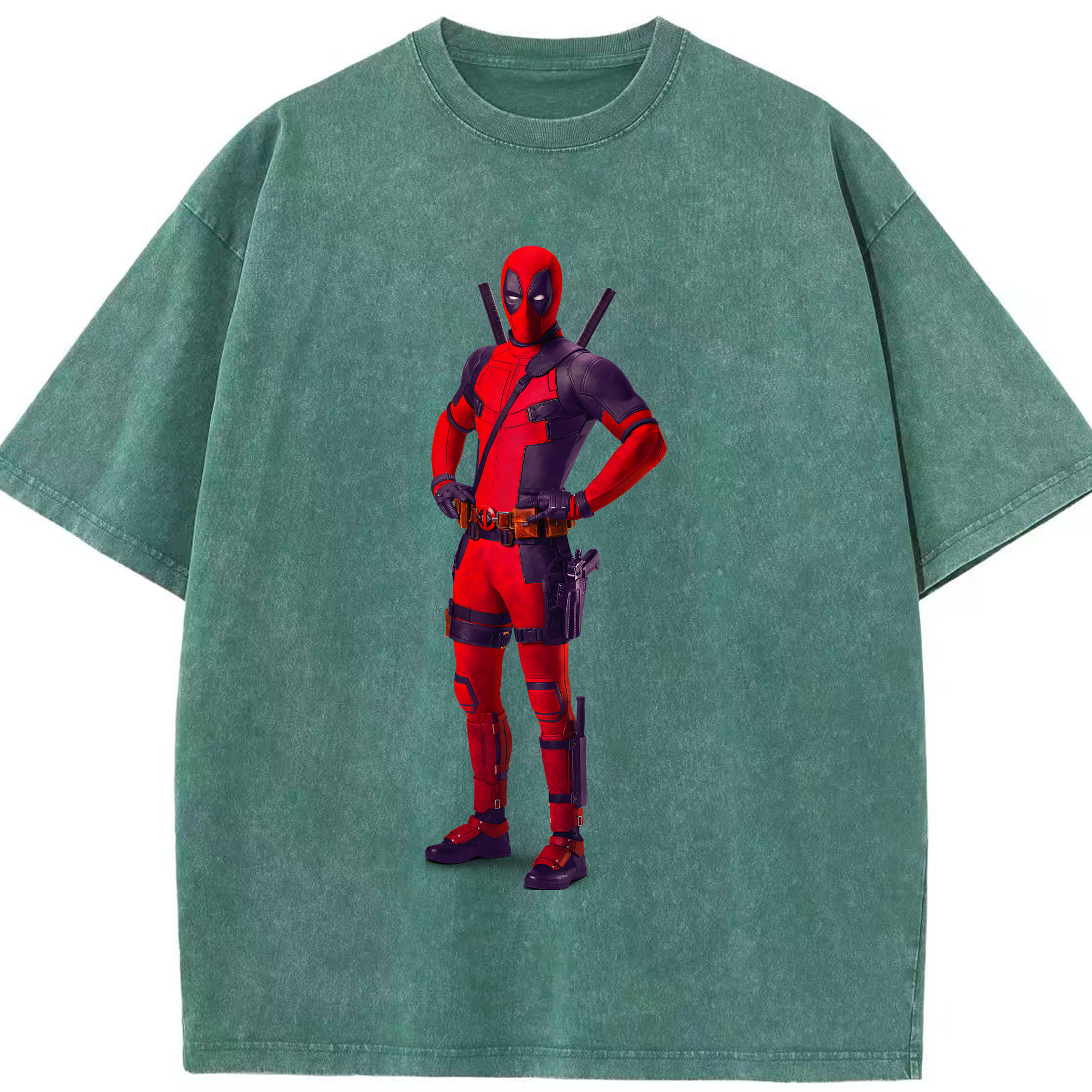 （画像用） Deadpool デッドプール 綿100% ヴィンテージ風 半袖Tシャツ（フロントプリント）